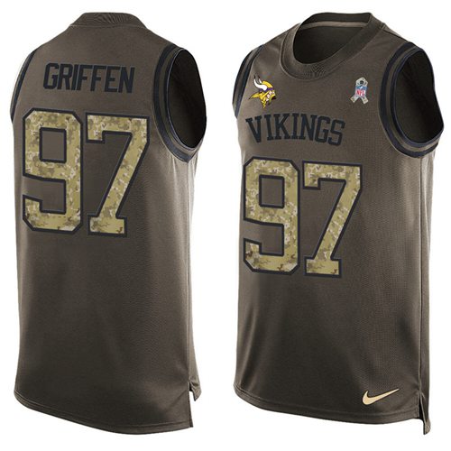 Nike Vikings #97 Everson Griffen Green Men's Stitched NFL Limited Salute To Service Tank Top Jersey - Click Image to Close